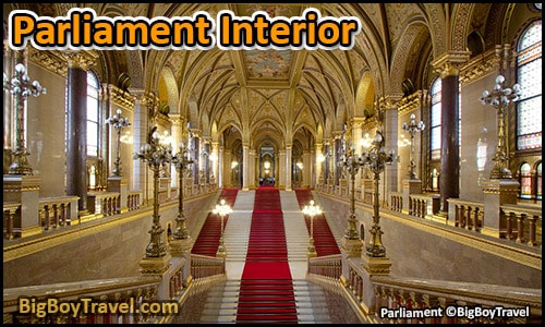 free budapest walking tour map central pest monuments - Hungarian Parliament Building Interior Grand Stairway