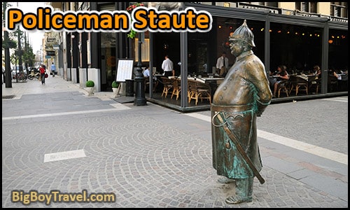 free budapest walking tour map central pest monuments - Fat Policeman Statue Good Luck