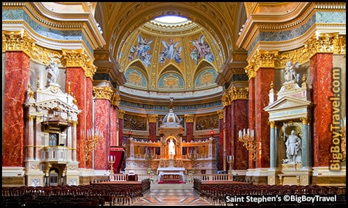 free budapest walking tour map central pest monuments - Saint Stephen’s Basilica inside