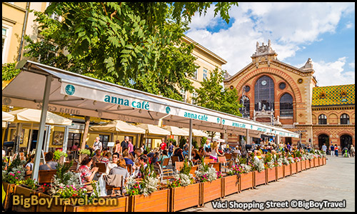 free budapest walking tour map central pest monuments - Pedestrian only Vaci Utca Shopping Street