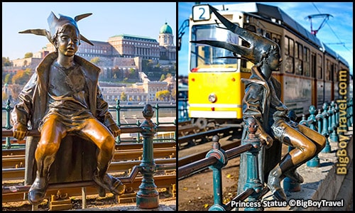 free budapest walking tour map central pest monuments - royal prince statue jester hat clown