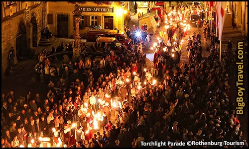 Imperial City Days In Rothenburg Reichsstadt Festtage - torchlight procession parade Fireworks show