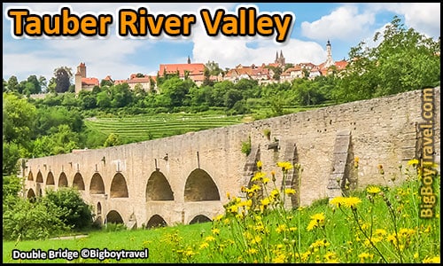 top ten hidden gems in rothenburg germany must see - tauber river valley double bridge view