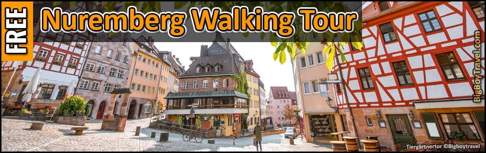Free Nuremburg Walking Tour Map of Old Town Nürnberg Germany Guide
