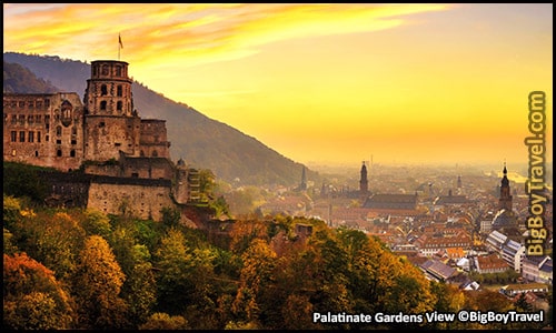 Free Old Town Heidelberg Walking Tour Map Germany - Heidelberg Castle Palatinate Gardens sunset view
