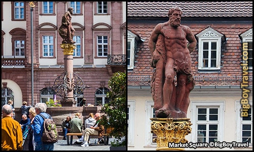 Free Old Town Heidelberg Walking Tour Map Germany - Market Square Marktplatz Hercules Fountain Statue