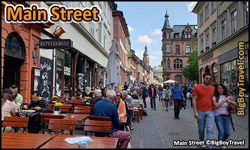 Free Old Town Heidelberg Walking Tour Map Germany - main street pedestrian only lane Hauptstrasse