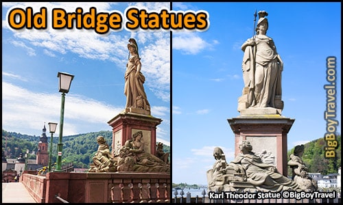 Free Old Town Heidelberg Walking Tour Map Germany - Old Bridge Minerva Statue