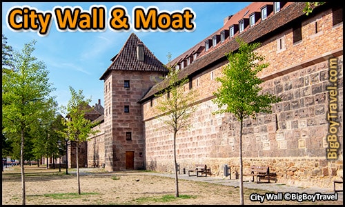 Free Old Town Nuremberg Walking Tour Map - City Wall and Moat