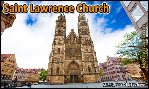 Free Old Town Nuremberg Walking Tour Map - Saint Lawrence Church Sankt Lorenzkirche Towers