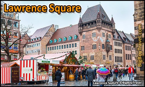 Free Old Town Nuremberg Walking Tour Map - Saint Lawrence Square Lorenzerplatz Nassauer Haus Tower