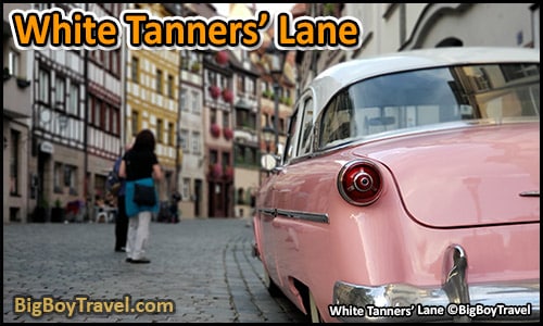 Free Old Town Nuremberg Walking Tour Map - White Tanners Lane Weissgerbergasse colorful homes