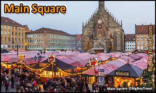 Free Old Town Nuremberg Walking Tour Map - main square Hauptmarkt christmas market