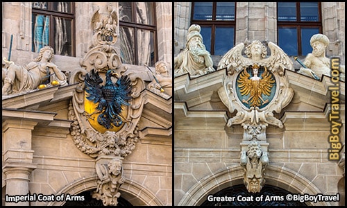 Free Old Town Nuremberg Walking Tour Map - Old Town Hall Altes Rathaus Coat of Arms