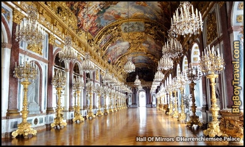 top ten day trips from munich germany best side trips - Herrenchiemsee New Palace inside hall of mirrors mad king ludwig