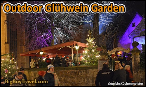Advent Christmas Market In Rothenburg Germany Reiterlesmarkt visiting tips - outdoor Gluhwein garden Reichs Kuchenmeister