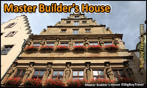 top ten best restaurants In Rothenburg germany - Master Builders House statues
