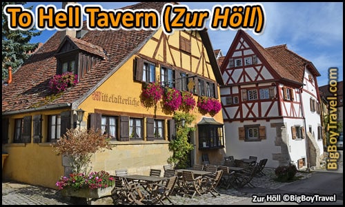 top ten best restaurants In Rothenburg germany - medieval cave cellar dining To Hell Tavern Zur Holl restaurant