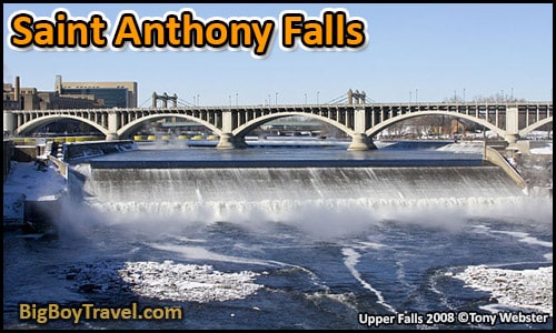 Free Minneapolis Riverfront Walking Tour Map Mill District - Saint Anthony Falls Waterfall